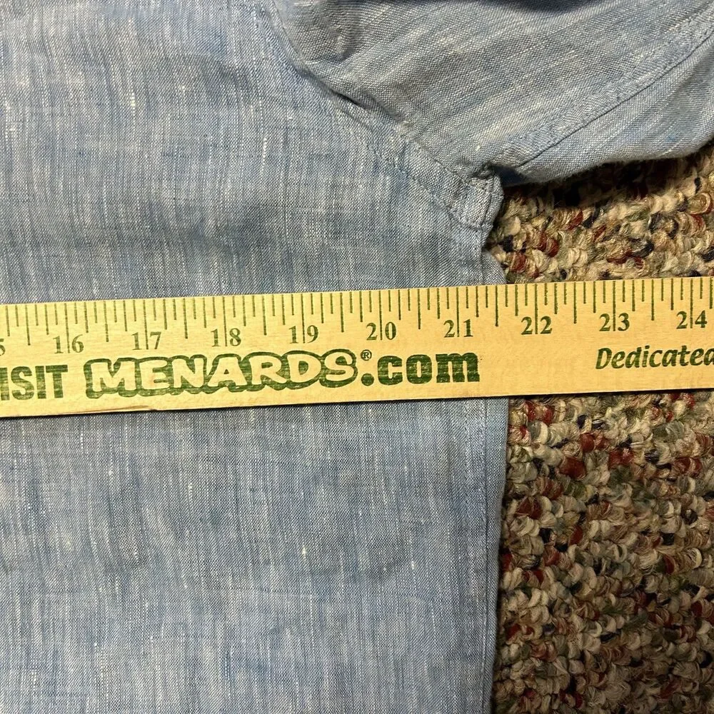 Banana Republic Men's Blue 100% Linen LS Button Front Shirt Size M